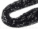 [Video] High Quality! Black Tourmaline AAA- Faceted Square Half or 1strand beads (approx. 15 inches/36 cm)