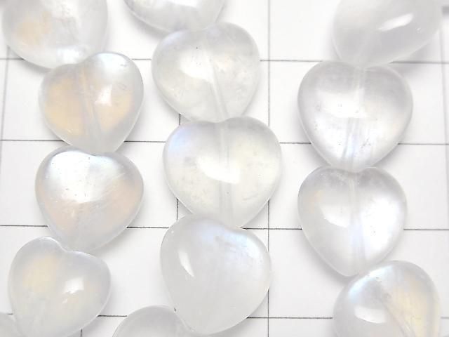 [Video] Royal Blue Moonstone AAA- Vertical Hole Heart Shape 12mm Bracelet