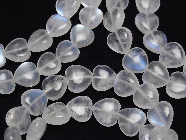 [Video] Royal Blue Moonstone AAA- Vertical Hole Heart Shape 12mm Bracelet