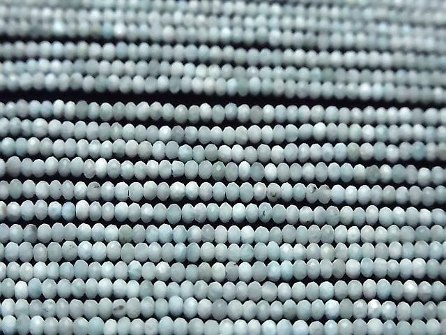 [Video]High Quality! Larimar Pectolite AA+ Faceted Button Rondelle 2.5x2.5x1.5mm half or 1strand beads (aprx.15inch/37cm)