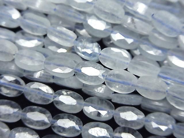 [Video]High Quality! Aquamarine AA+ Faceted Oval 6x4mm half or 1strand beads (aprx.15inch/36cm)