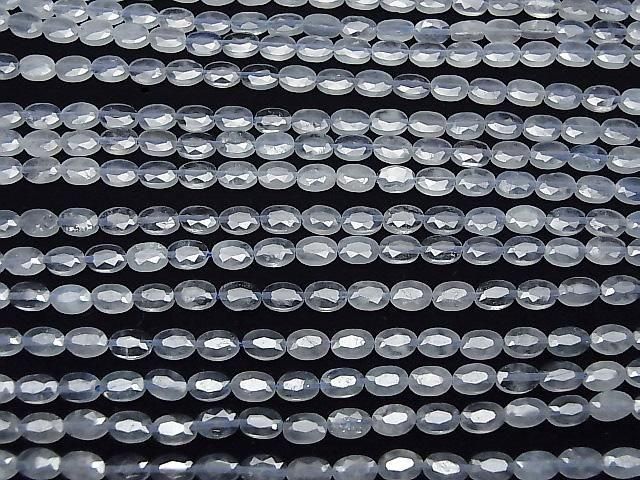 [Video]High Quality! Aquamarine AA+ Faceted Oval 6x4mm half or 1strand beads (aprx.15inch/36cm)