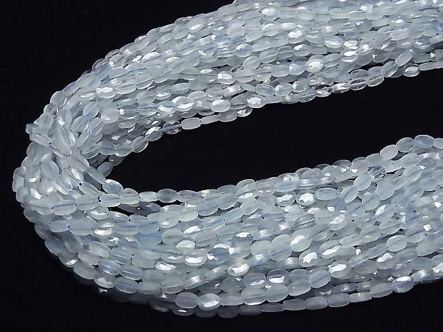 [Video]High Quality! Aquamarine AA+ Faceted Oval 6x4mm half or 1strand beads (aprx.15inch/36cm)