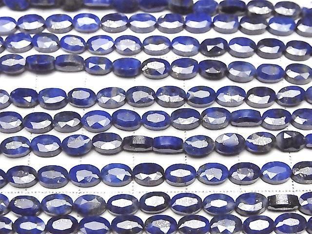 [Video]High Quality! Lapislazuli AA++ Faceted Oval 6x4mm half or 1strand beads (aprx.15inch/36cm)