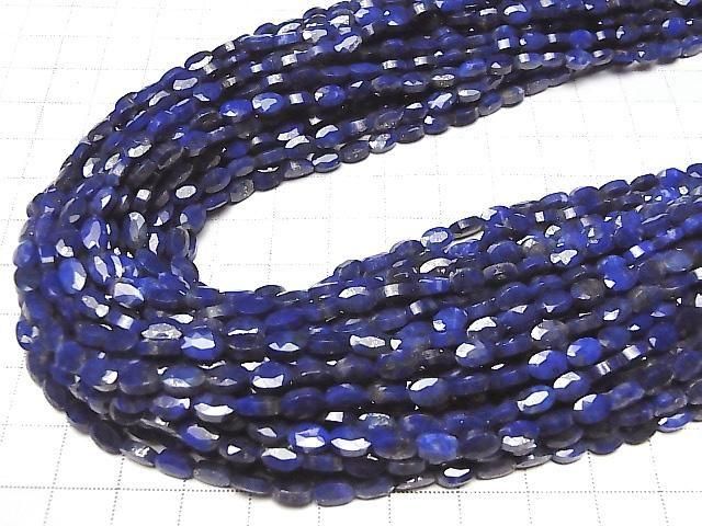[Video]High Quality! Lapislazuli AA++ Faceted Oval 6x4mm half or 1strand beads (aprx.15inch/36cm)