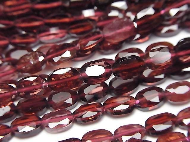 [Video] High Quality! Mozambique Garnet AA++ Faceted Oval 6x4mm half or 1strand beads (approx. 15inch/36cm)