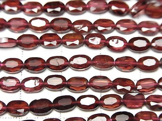 [Video] High Quality! Mozambique Garnet AA++ Faceted Oval 6x4mm half or 1strand beads (approx. 15inch/36cm)