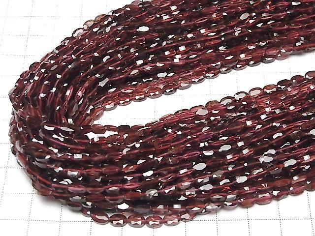[Video] High Quality! Mozambique Garnet AA++ Faceted Oval 6x4mm half or 1strand beads (approx. 15inch/36cm)