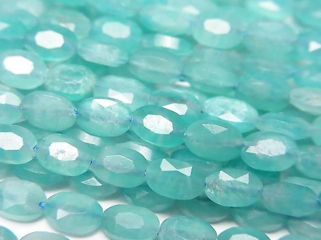[Video] High Quality! Amazonite Silica AA++ Faceted Oval 6x4mm Half or 1strand beads (approx. 15inch/36cm)
