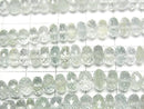 [Video]High Quality Aquamarine AA++ Faceted Button Rondelle half or 1strand beads (aprx.6inch/14cm)