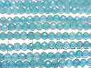 [Video] High Quality! Blue-Green Jade Faceted Round 3mm 1strand beads (approx. 15 inch/37 cm)