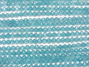 [Video] High Quality! Blue-Green Jade Faceted Round 3mm 1strand beads (approx. 15 inch/37 cm)