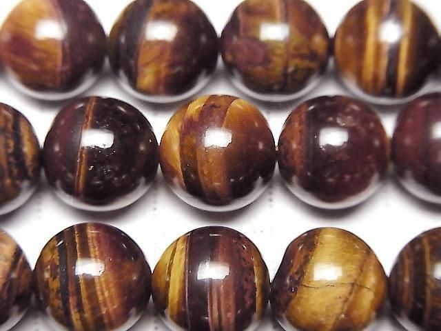 [Video] Iron Tiger's Eye Round 10mm 1strand beads (approx. 15 inches/36 cm)
