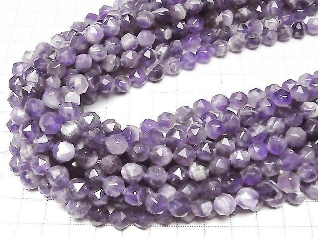 [Video] High Quality! Mixed Amethyst Star Faceted Round 8mm 1strand beads (approx. 15 inches/36 cm)