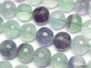 [Video] High Quality! Multicolor Fluorite AA++ 128-Faceted Round 10mm 1strand beads (approx. 14 inches/35 cm)