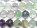 [Video] High Quality! Multicolor Fluorite AA++ 128-Faceted Round 10mm 1strand beads (approx. 14 inches/35 cm)