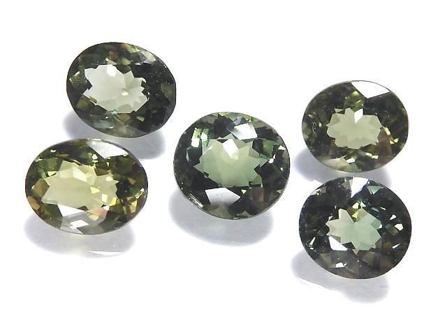 [Video][One of a kind] High Quality Green Tourmaline AAA Loose Stone Faceted 5pcs Set NO.3