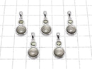 Meteorite & Moldavite 1-stone Coin Pendant 10mm Silver925 Black 1pc