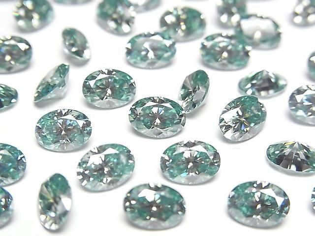 [Video] Moissanite AAA Loose Stone Oval Faceted 7x5mm [Green] 1pc