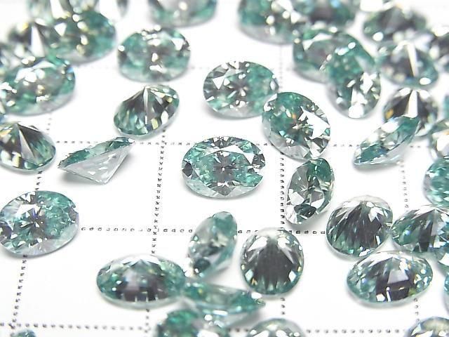 [Video] Moissanite AAA Loose Stone Oval Faceted 7x5mm [Green] 1pc