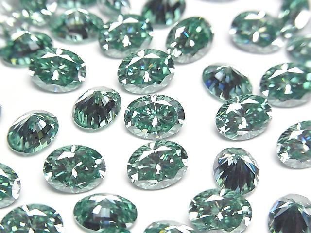[Video] Moissanite AAA Loose Stone Oval Faceted 8x6mm [Green] 1pc