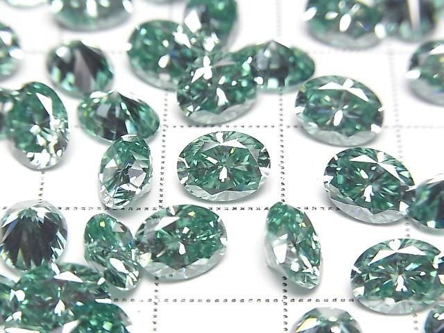 [Video] Moissanite AAA Loose Stone Oval Faceted 8x6mm [Green] 1pc