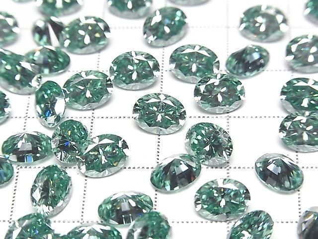 [Video] Moissanite AAA Loose Stone Oval Faceted 8x6mm [Green] 1pc