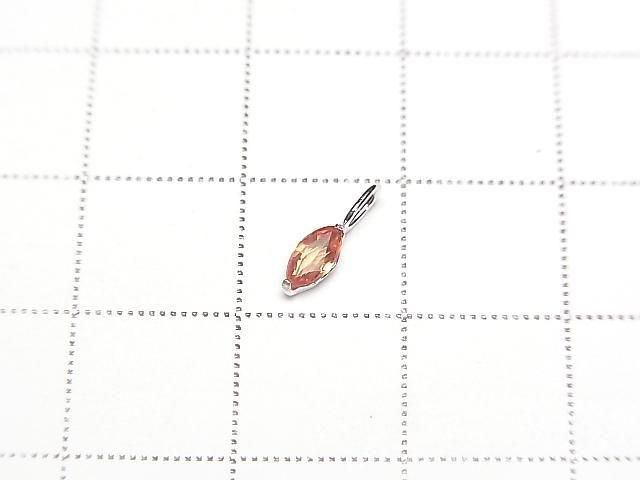 [Video][Japan] High Quality Orange Sapphire AAA Marquise Faceted 5x2.5mm Pendant [K10 White Gold] 1pc