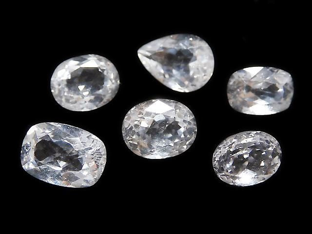 [Video][One of a kind] High Quality Colorless Apatite Loose Stone Faceted 6pcs Set NO.20
