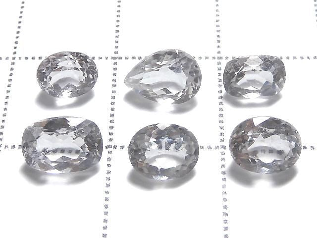 [Video][One of a kind] High Quality Colorless Apatite Loose Stone Faceted 6pcs Set NO.20