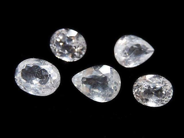 [Video][One of a kind] High Quality Colorless Apatite Loose Stone Faceted 5pcs Set NO.21