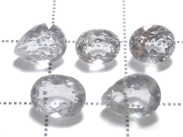 [Video][One of a kind] High Quality Colorless Apatite Loose Stone Faceted 5pcs Set NO.21