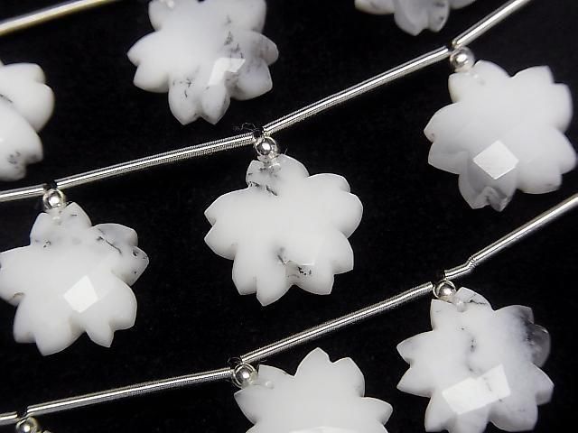 [Video] Dendrite Opal Flower Shape 1strand beads (6pcs)