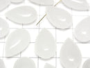 [Video] White Jade Pear Shape (Smooth) 20x12mm 2pcs