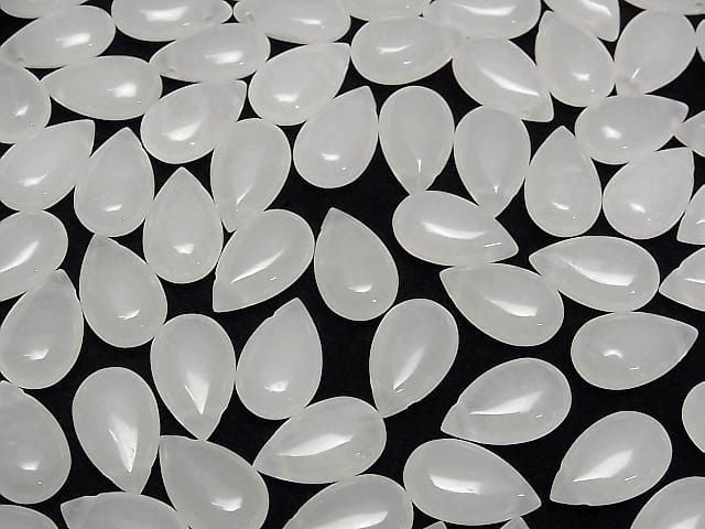 [Video] White Jade Pear Shape (Smooth) 20x12mm 2pcs