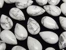 [Video] Howlite Magnesite Pear Shape (Smooth) 20x12mm 2pcs