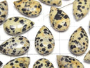 [Video] Dalmatian Jasper Pear shape (Smooth) 20x12mm 2pcs