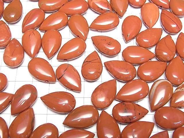 [Video] Red Jasper Pear shape (Smooth) 20x12mm 2pcs