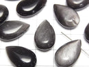 [Video] Silver Obsidian Pear Shape (Smooth) 20x12mm 2pcs