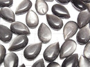 [Video] Silver Obsidian Pear Shape (Smooth) 20x12mm 2pcs