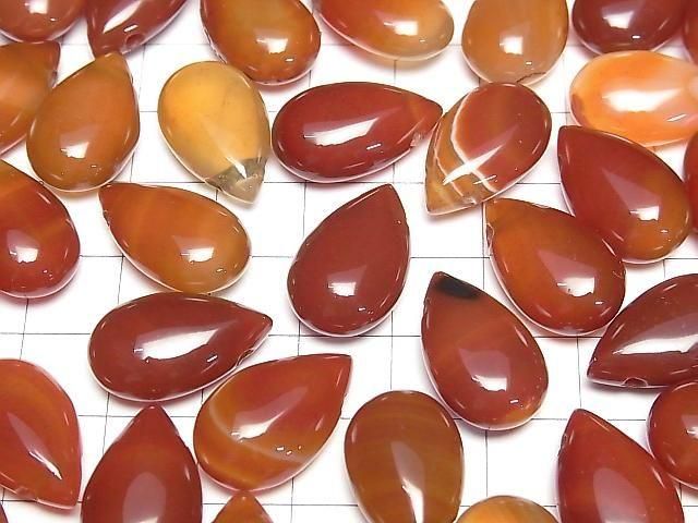 [Video] Carnelian Pear shape (Smooth) 20x12mm 2pcs