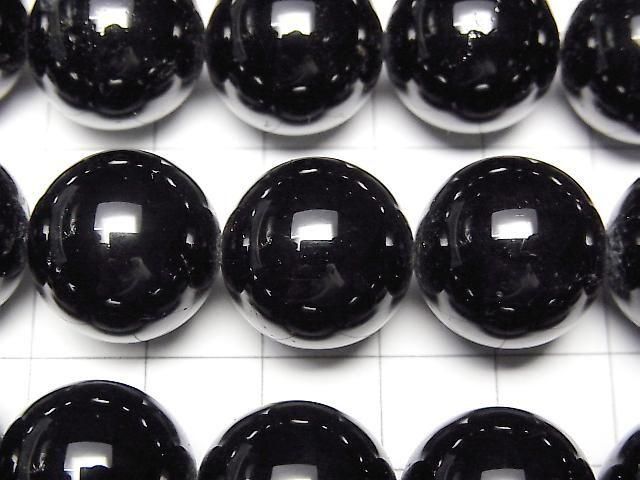 [Video] Black Tourmaline AAA- Round 16mm 1/4 or 1strand beads (approx. 15 inches/36 cm)