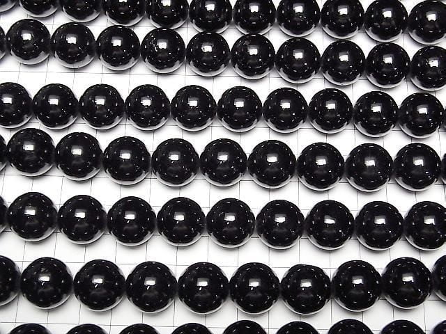 [Video] Black Tourmaline AAA- Round 16mm 1/4 or 1strand beads (approx. 15 inches/36 cm)