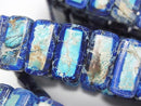 [Video] Blue color Kaolinite 2-hole Rectangle 20x10x6mm 1strand beads (bangle bracelet)