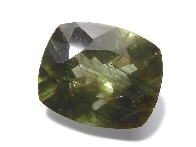 [Video][One of a kind] High Quality Ludwigite in Peridot Loose Stone Faceted 1pc NO.11