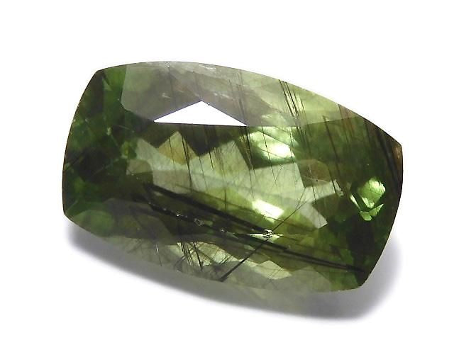 [Video][One of a kind] High Quality Ludwigite in Peridot Loose Stone Faceted 1pc NO.14