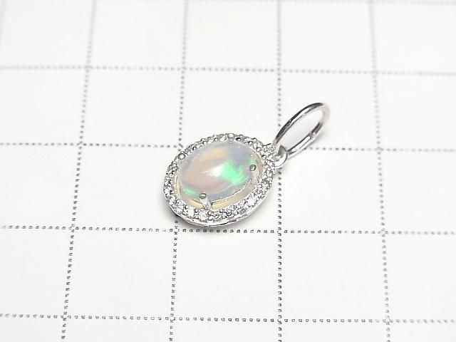 [Video] Ethiopian Opal AAA Oval Pendant 8x6mm Silver925 1pc