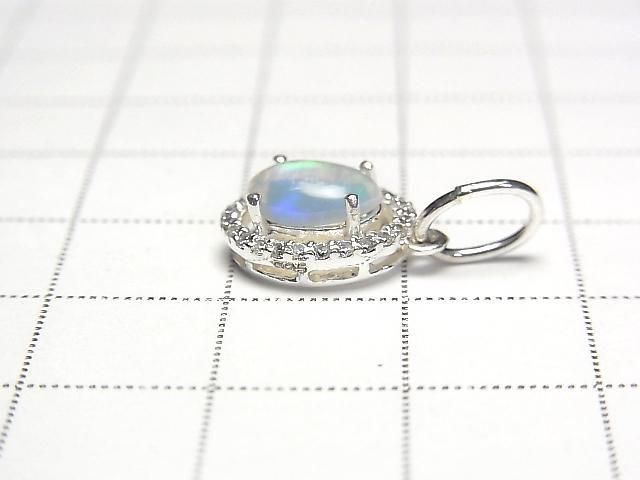 [Video] Ethiopian Opal AAA Oval Pendant 8x6mm Silver925 1pc