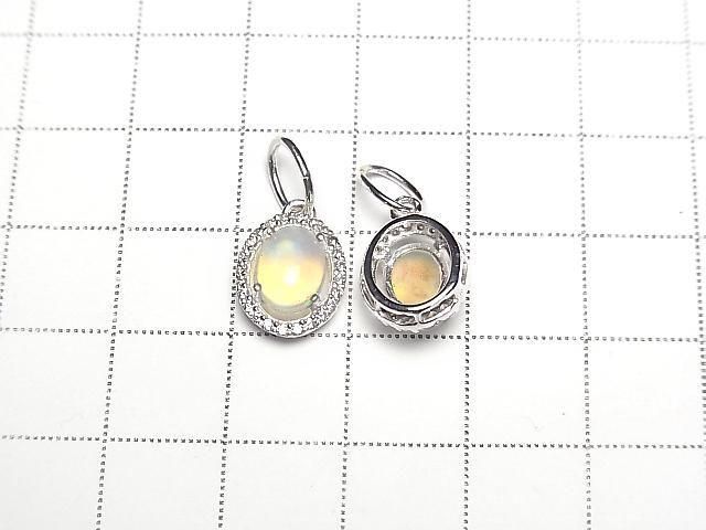 [Video] Ethiopian Opal AAA Oval Pendant 8x6mm Silver925 1pc