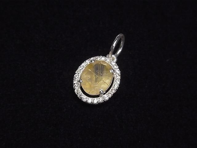 [Video]High Quality Rutilated Quartz AA++ Oval Pendant 9x7mm Silver925 1pc